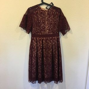 M&S Dresses - NWT M&S burgundy lace short sleeve dress M&S Dresses - NWT M&S burgundy lace short sleeve dress
